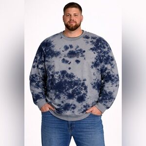 Original Use Blue and Gray Tie-Dye Sweatshirt Tall Sz 3XL